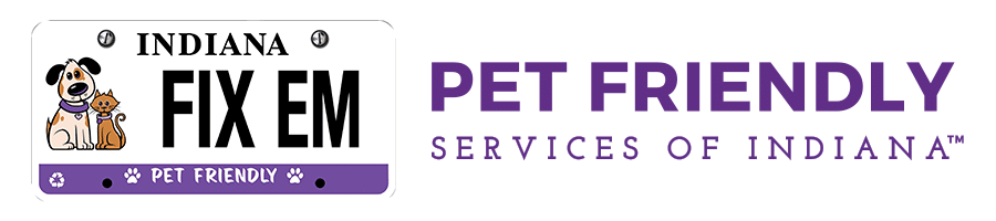 Pet Friendly Services of Indiana and Pet Friendly Plate logo
